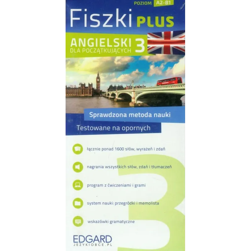 ANGIELSKI FISZKI PLUS DLA POCZĄTKUJĄCYCH 3 - Edgard