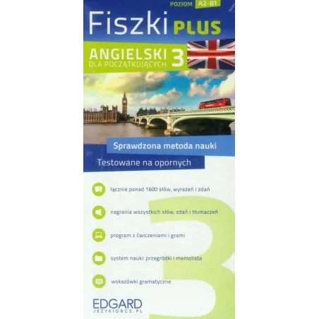 ANGIELSKI FISZKI PLUS DLA POCZĄTKUJĄCYCH 3 - Edgard