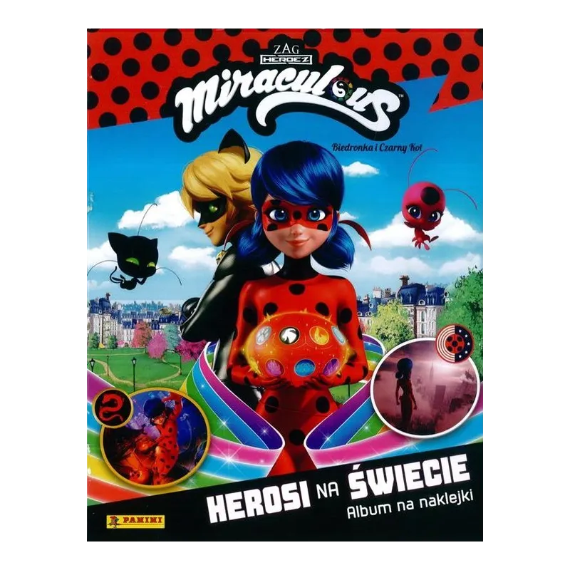 ALBUM NA NAKLEJKI + NAKLEJKI MIRACULOUS BIEDRONKA I CZARNY KOT HEROSI NA ŚWIECIE - Panini
