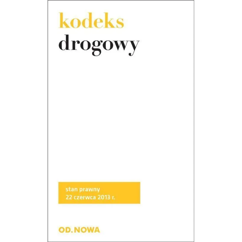 KODEKS DROGOWY - od.nowa