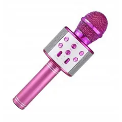 RÓŻOWY MIKROFON ZABAWKOWY Z GŁOŚNIKIEM BLUETOOTH I FUNKCJĄ KARAOKE