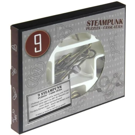 Łamigłówki Metalowe Steampunk Zestaw Niebieski 9 Sztuk 8+