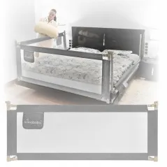 BARIERKA DO ŁÓŻKA DLA DZIECI 160 CM SZARA WYSOKA PRIMABOBO CLASSIC