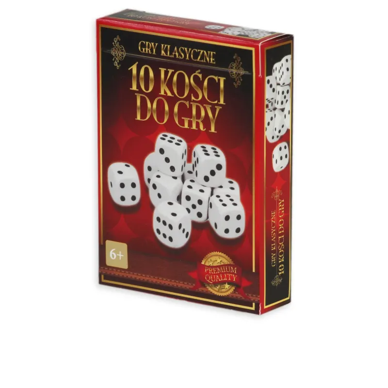 KOŚCI DO GRY KLASYCZNE BIAŁE DO GIER PLANSZOWYCH  AMBASSADOR