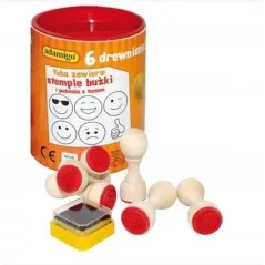 STEMPLE MOTYWACYJNE DREWNIANE PIECZĄTKI BUŹKI 6 SZTUK ADMIGO 3+