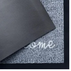 WELCOME WYCIERACZKA ANTYPOŚLIZGOWA SZARA 45 X 75 CM GUMOWY SPÓD