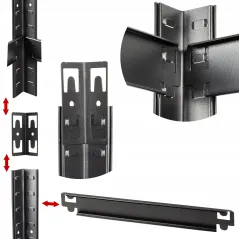 REGAŁ MAGAZYNOWY METALOWY 3W1 CZARNY 180X90X30 5X175 KG DOOC