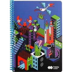 KOŁONOTATNIK NA SPIRALI W KRATKĘ 80 KARTEK B5