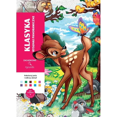 Disney Klasyka. Rysunki Panoramiczne. Art Therapy. Kolorowanka Antystresowa. Zagadkowe Rysunki