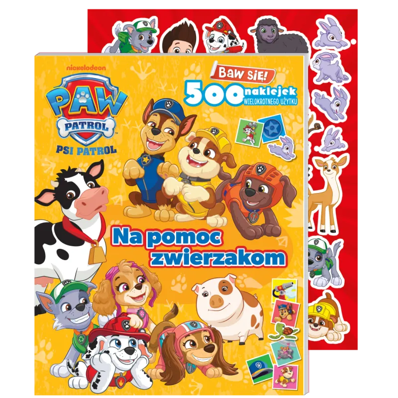 PSI PATROL. NA POMOC ZWIERZAKOM. BAW SIĘ! KSIĄŻECZKA Z NAKLEJKAMI