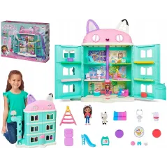 DUZY KOCI PIĘTROWY DOMEK GABBY'S DOLLHOUSE GABI 60 CM 3+