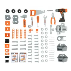 DUŻY WARSZTAT MAJSTERKOWICZA BLACK&DECKER SMOBY 92 ELEMENTY 3+