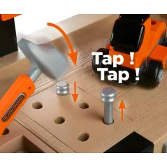 DUŻY WARSZTAT MAJSTERKOWICZA BLACK&DECKER SMOBY 92 ELEMENTY 3+