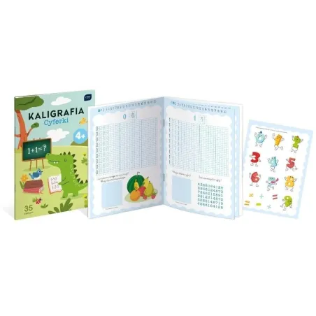 CYFERKI. KALIGRAFIA. ZESZYT Z NAKLEJKAMI 4+