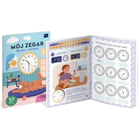 MÓJ ZEGAR. NAUKA I ZABAWA Z NAKLEJKAMI 5+