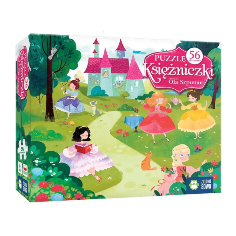 KSIĘŻNICZKI PUZZLE 56 ELEMENTÓW 4+ - Zielona Sowa