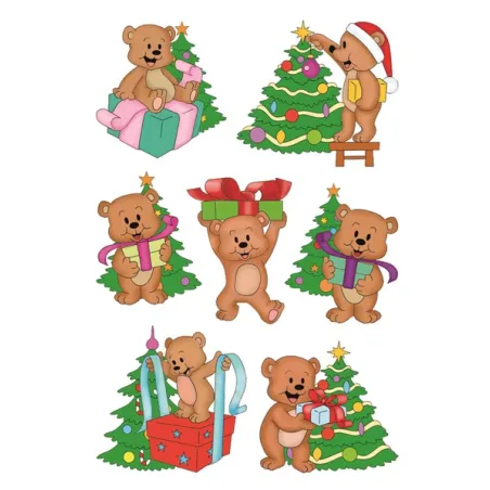 Naklejki Ozdobne Misie Świąteczne