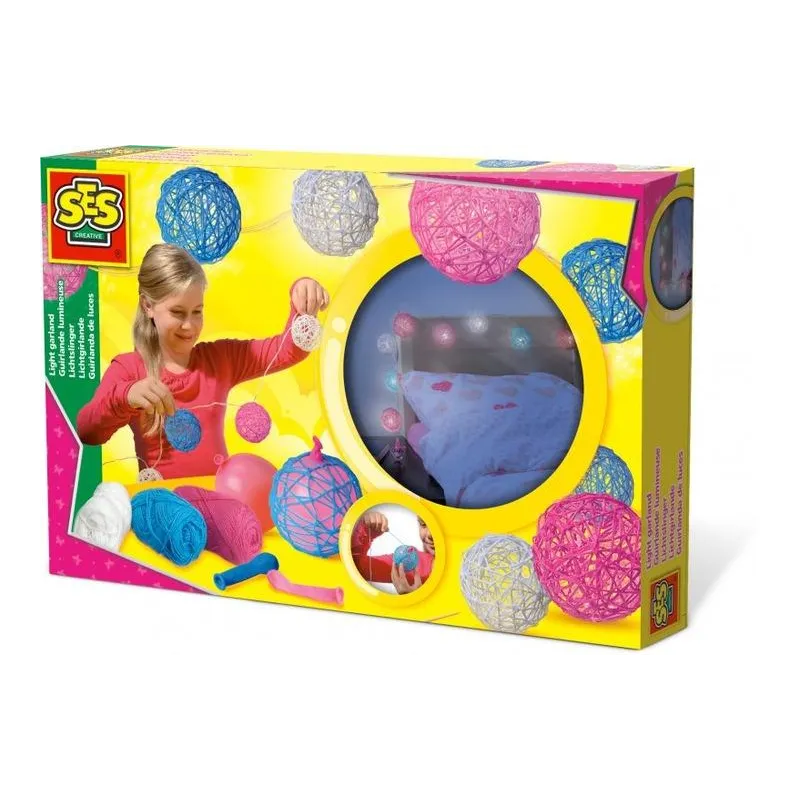 ZRÓB WŁASNĄ ŚWIECĄCĄ GIRLANDĘ ZESTAW KREATYWNY SES CREATIVE 6+