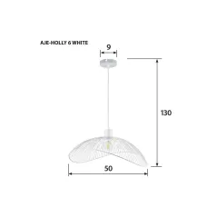 LAMPA WISZĄCA 50 CM BIAŁA METALOWA E27 ACTIVEJET HOLLY 6
