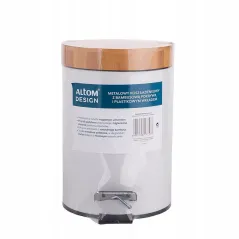 KOSZ ŁAZIENKOWY Z BAMBUSOWĄ POKRYWĄ 3 L BIAŁY ALTOM DESIGN