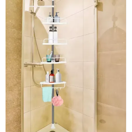 Organizer Narożna Półka Łazienkowa Ze Stali Nierdzewnej Regulowana 100–320 Cm
