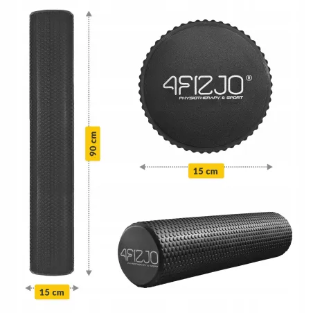 Wałek Do Masażu Z Wypustkami 90 Cm Czarny 4Fizjo Care Plus