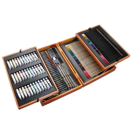 Zestaw Artystyczny W Drewnianej Walizce 168 Elementów