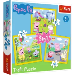 WESOŁY DZIEŃ PEPPY PUZZLE 3W1 20 + 36 + 50 ELEMENTÓW 3+ - Trefl