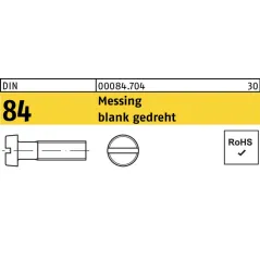 Śruba Mosiężna Walcowa Płaska Din 84 M1.6X4 (100 Szt)