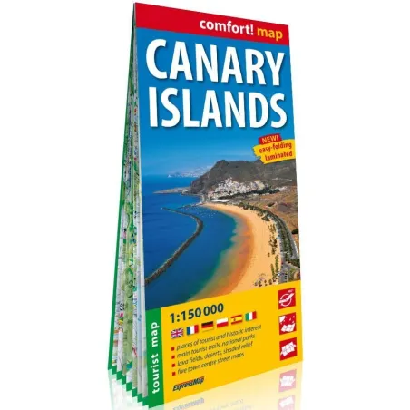 Canary Islands Laminowana Mapa Turystyczna 1:150 000