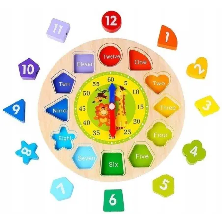 Drewniany Zegar Sorter Koraliki Do Nawlekania Lean Toys 3+