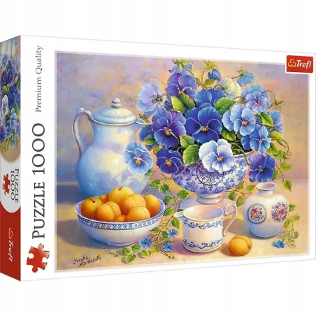 PUZZLE NIEBIESKI BUKIET KWIATY 1000 ELEMENTÓW TREFL 12+