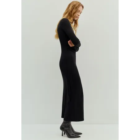 Sukienka Czarna Długi Rękaw Marszczona Rozmiar S Pull&Bear