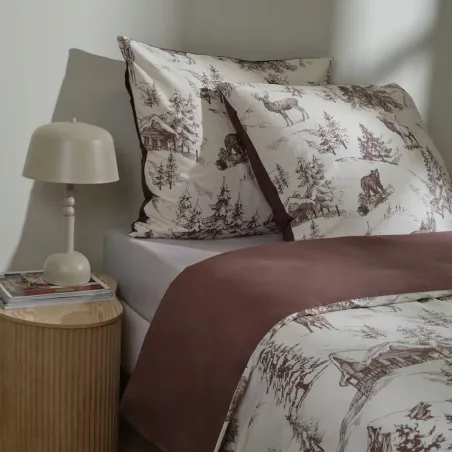 POŚCIEL BAWEŁNIANA SATYNOWA 160X200 JELONKI LAS HOME&YOU