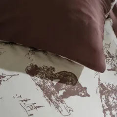 POŚCIEL BAWEŁNIANA SATYNOWA 160X200 JELONKI LAS HOME&YOU