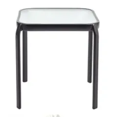 Kwadratowy Stolik Ogrodowy Ze Szklanym Blatem