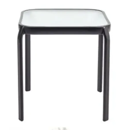 Kwadratowy Stolik Ogrodowy Ze Szklanym Blatem