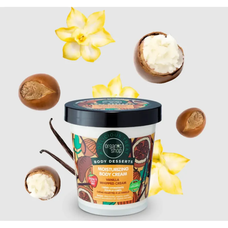 ORGANIC SHOP EKOLOGICZNY KREM DO CIAŁA WANILIOWA BITA ŚMIETANA 450 ML