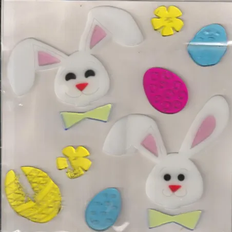 ZESTAW NAKLEJEK ŻELOWYCH WIELKANOCNE KRÓLICZKI JUMI