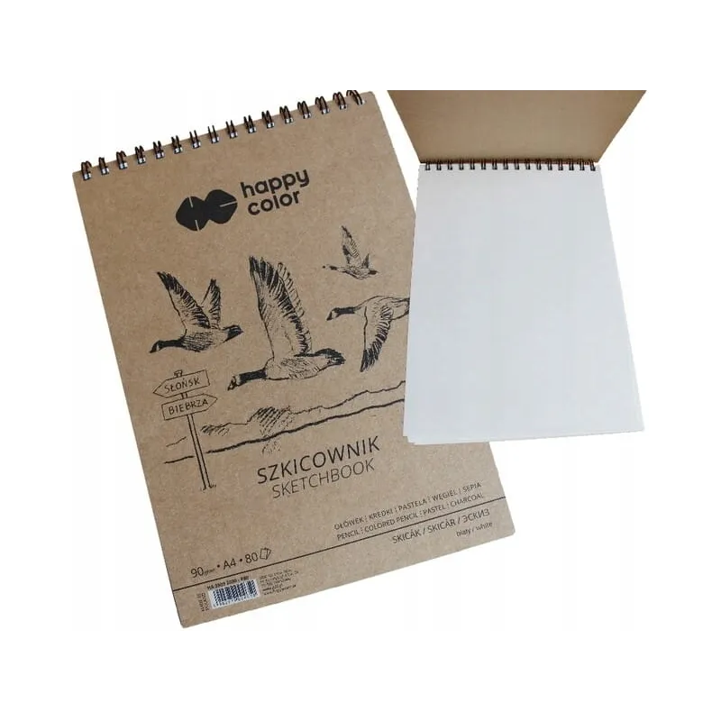 BLOK SZKICOWNIK NA SPIRALI GÓRA PTAKI 90G 80 KARTEK