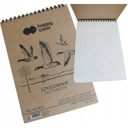 BLOK SZKICOWNIK NA SPIRALI GÓRA PTAKI 90G 80 KARTEK