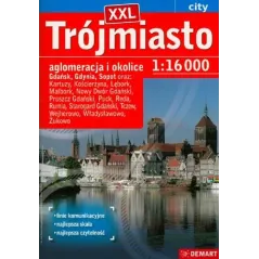 TRÓJMIASTO XXL AGLOMERACJA I OKOLICE 1:16 000 PLAN MIASTA - Demart