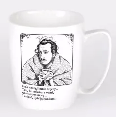 KUBEK CERAMICZNY BIAŁY JULIUSZ SŁOWACKI 360 ML