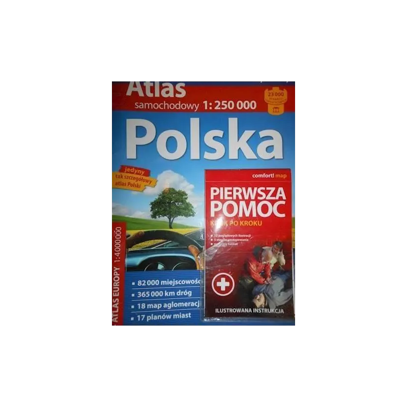 Polska Atlas Samochodowy 1:250 000  Pierwsza Pomoc 2017/2018