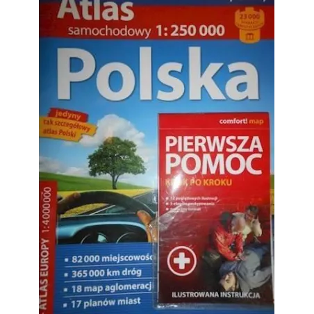 Polska Atlas Samochodowy 1:250 000  Pierwsza Pomoc 2017/2018