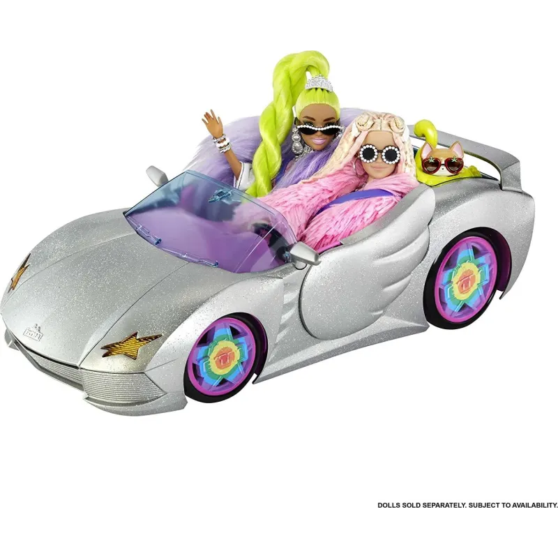 BARBIE EXTRA KABRIOLET GWIAZD DLA LALEK Z ZESTAWEM AKCESORIÓW 3+