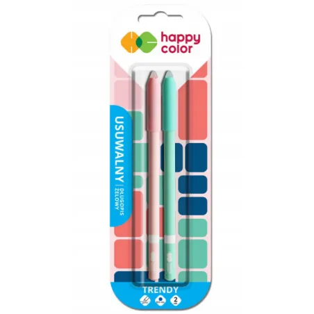 ZMYWALNE DŁUGOPISY HAPPY COLOR NIEBIESKIE 2SZT.