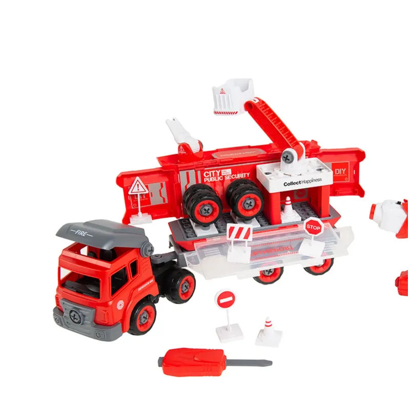 CIĘŻARÓWKA STRAŻACKA DO SKRĘCANIA ZESTAW 103 ELEMENTY SMIKI 3+