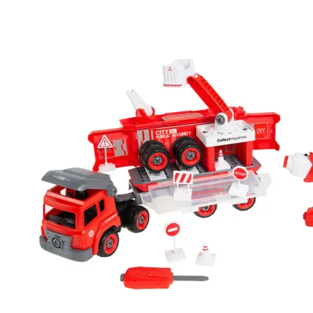 CIĘŻARÓWKA STRAŻACKA DO SKRĘCANIA ZESTAW 103 ELEMENTY SMIKI 3+