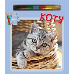 KOTY. KSIĄŻECZKA Z PUZZLAMI I KOLOROWANKAMI